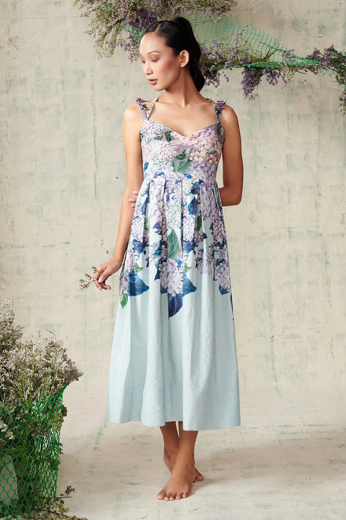 Sky Blue Hydrangea Dress