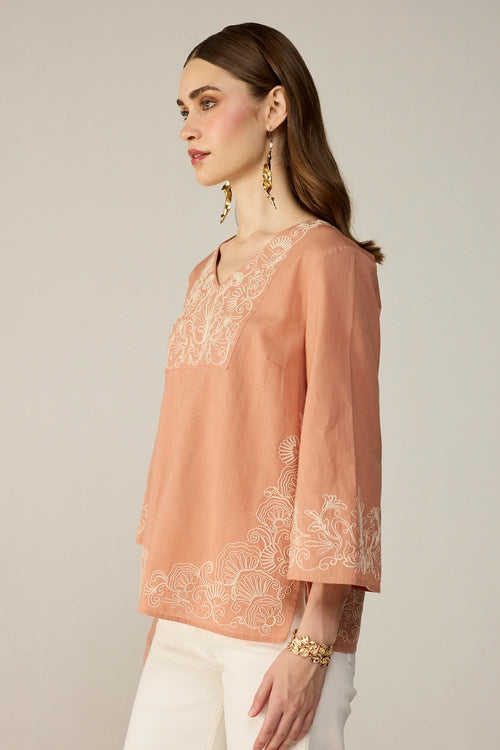 Peach Emma Blouse