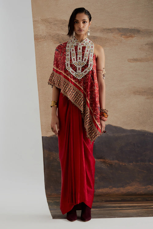Sindoor Rasa One Shoulder Top Set