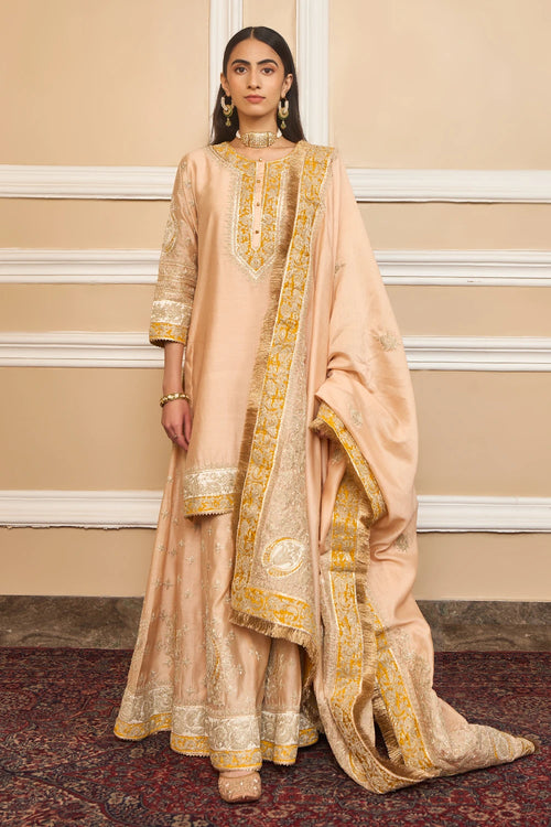 Raina Rosepink Kurta with Sharara and Dupatta