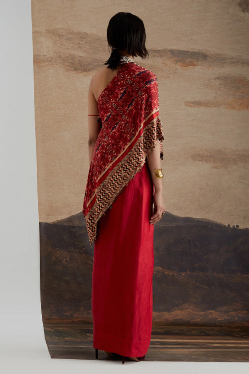 Sindoor Rasa One Shoulder Top Set