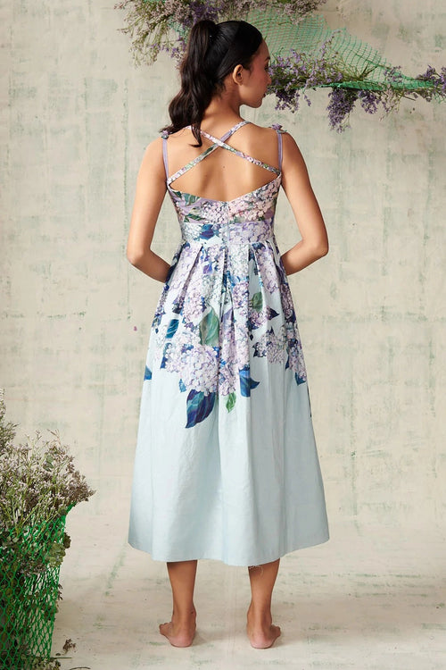 Sky Blue Hydrangea Dress