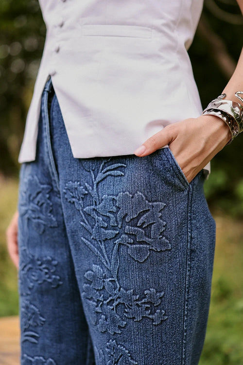 Emma White Top and Blue Denim