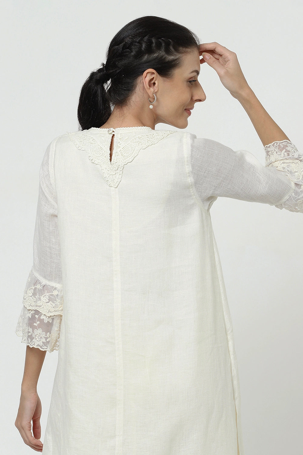 Love Lace Fly Free Off-White Tunic Set