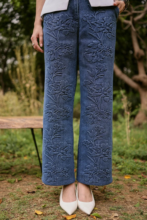 Emma White Top and Blue Denim