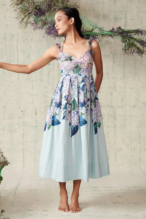 Sky Blue Hydrangea Dress