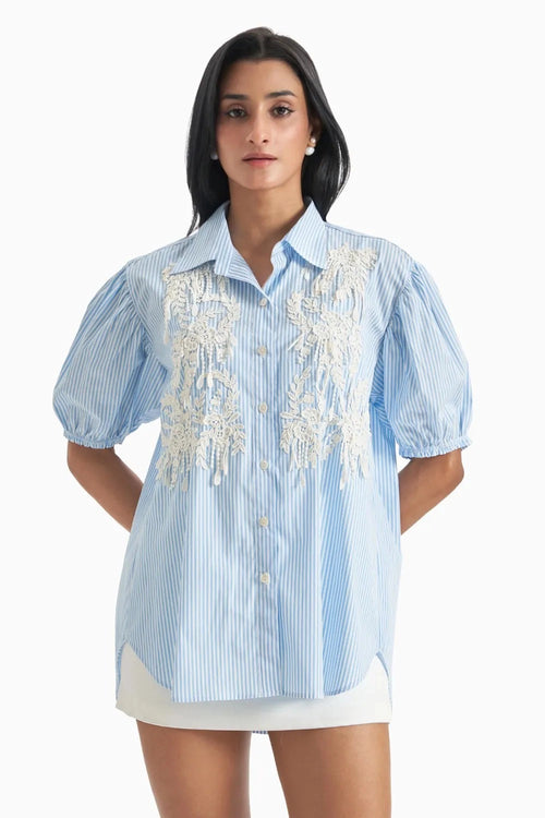 Bluebell Lace Stripe Shirt