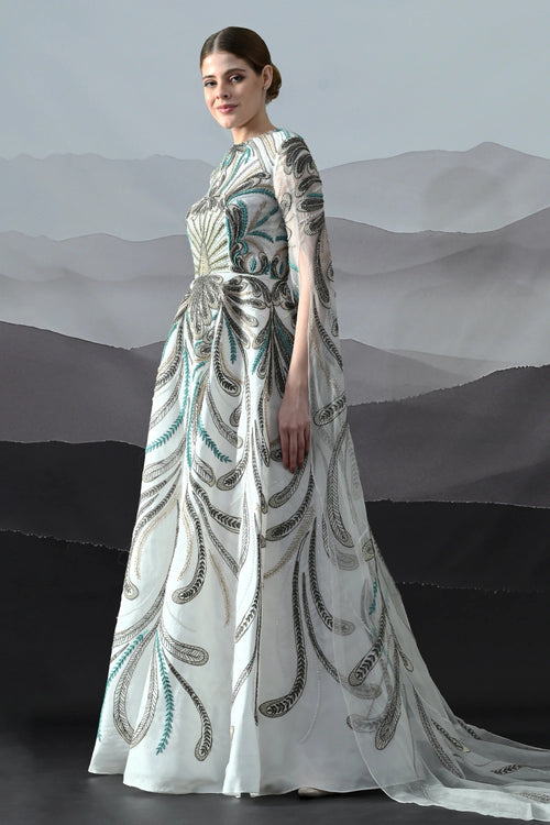 Ivory Gown Defined By Handworked Vines