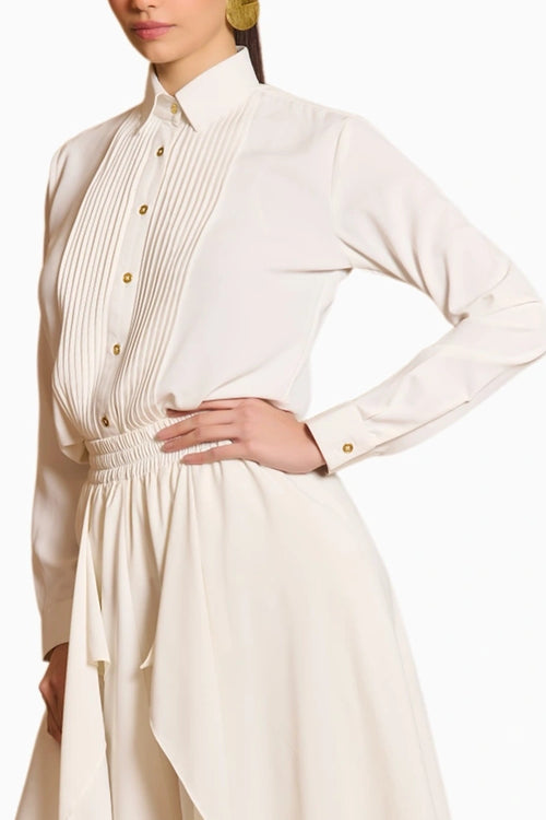 Spectrum Ivory Pintuck Shirt