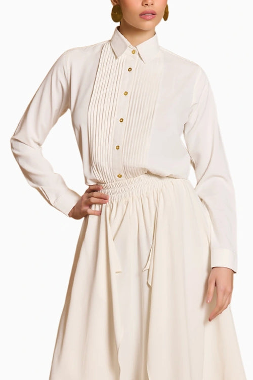 Spectrum Ivory Pintuck Shirt