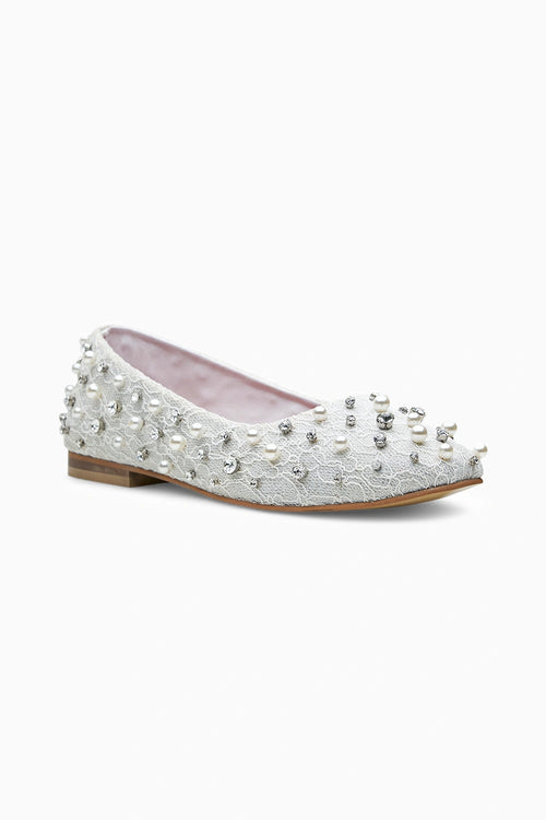 Sylvie Crystal White Ballerina