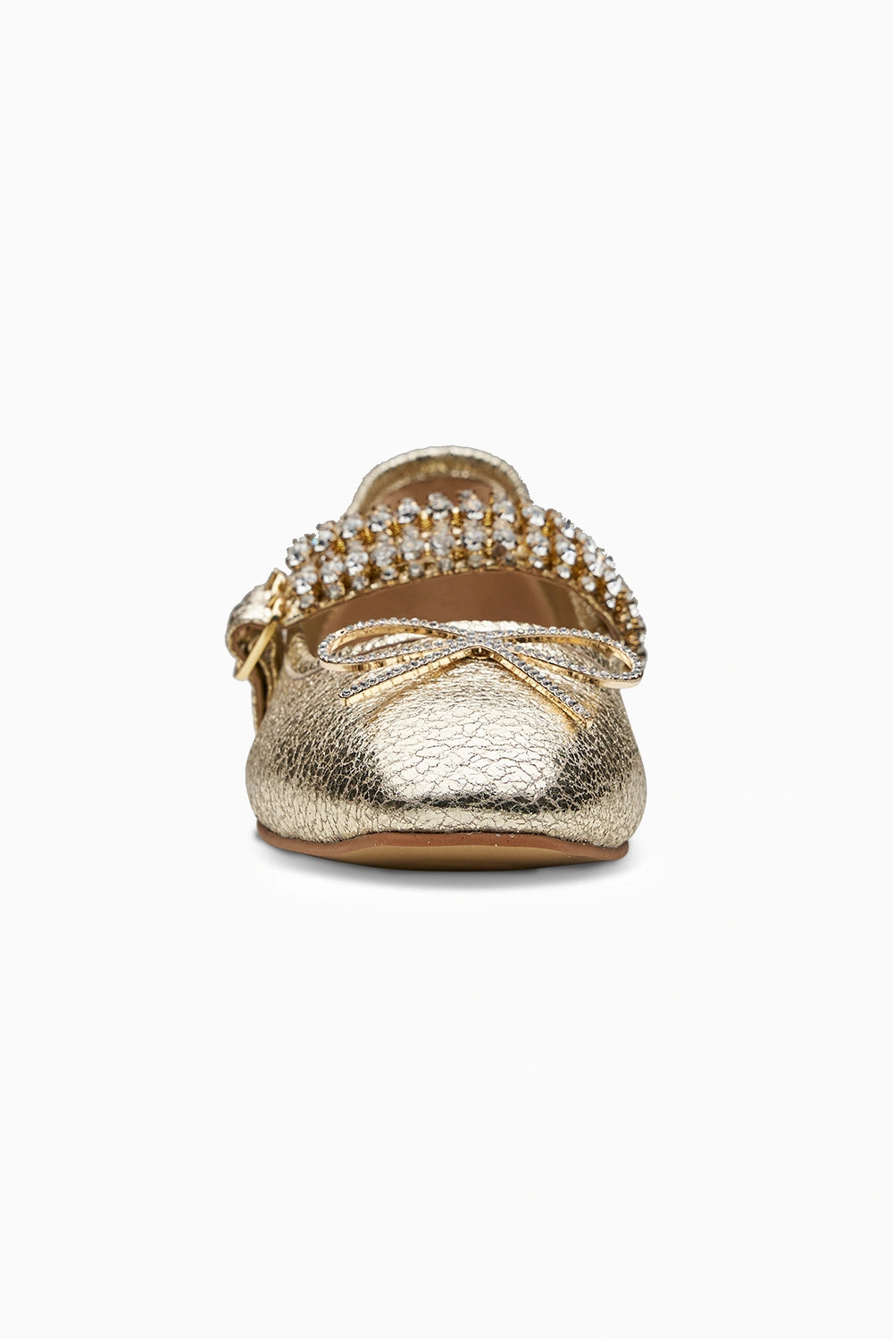 Sylvie Double Strap Gold Ballerina