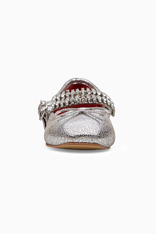 Sylvie Double Strap Silver Ballerina