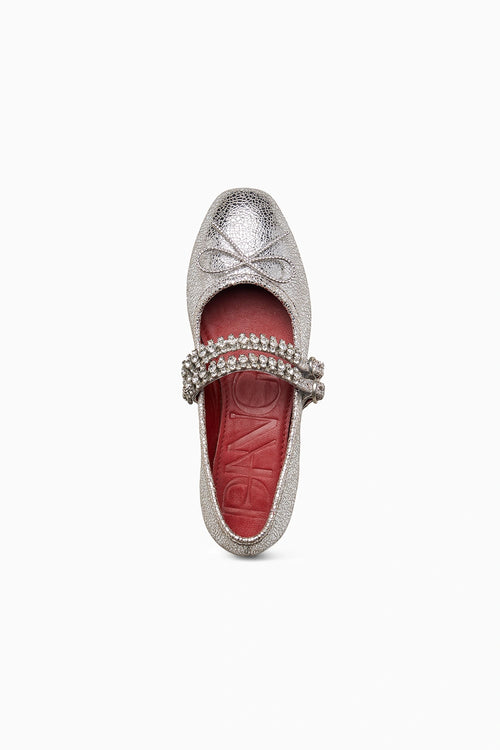 Sylvie Double Strap Silver Ballerina