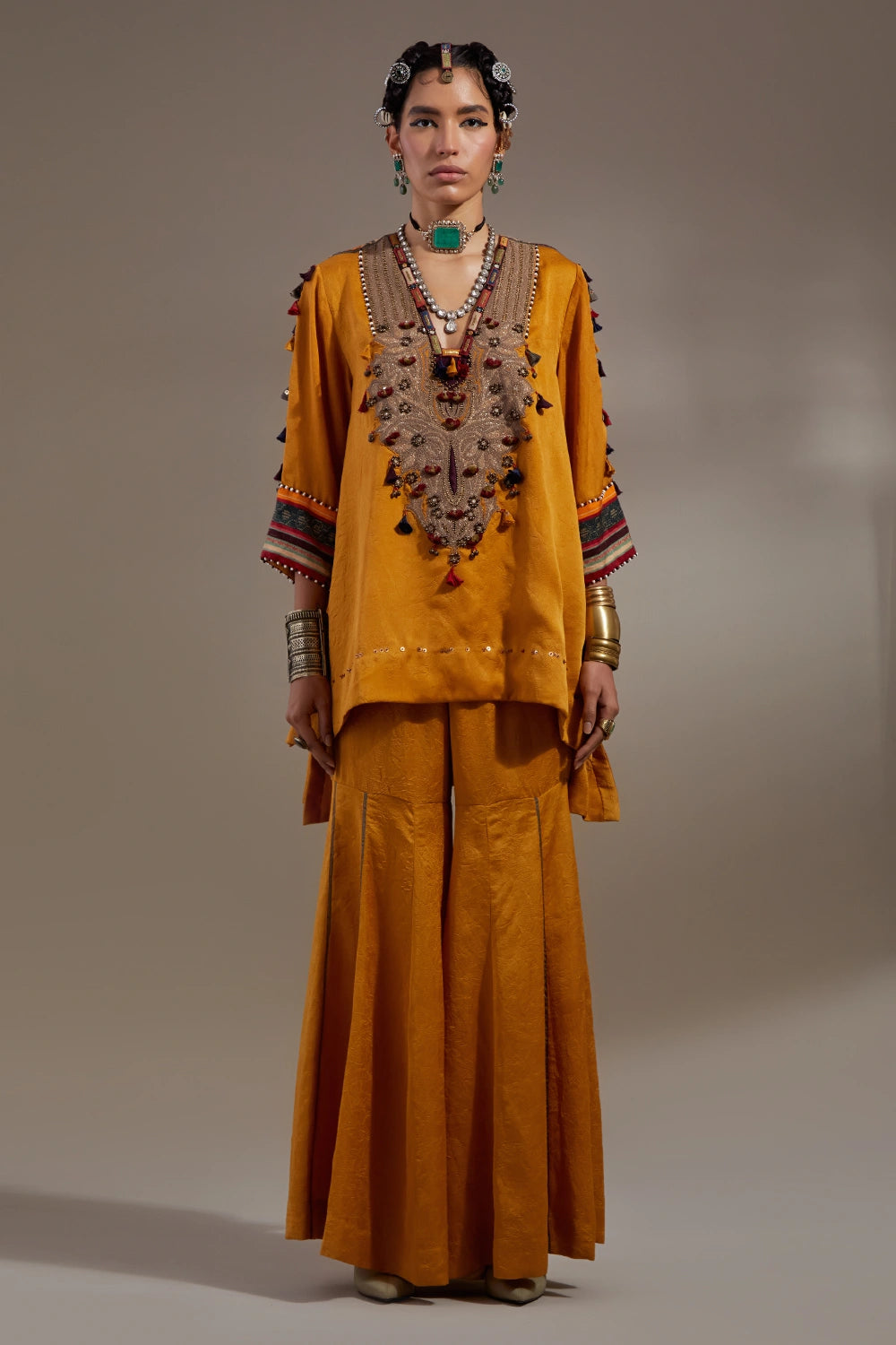 Yellow Topaz Anka Mitra Short Kurta Set
