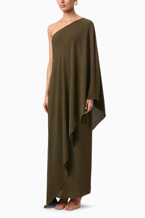 Olive Straight Column Skirt