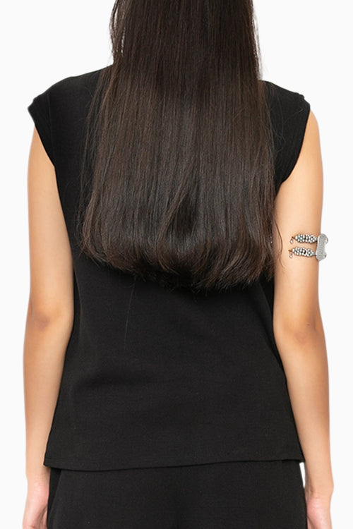 S'mores Black Cowl Neck Top