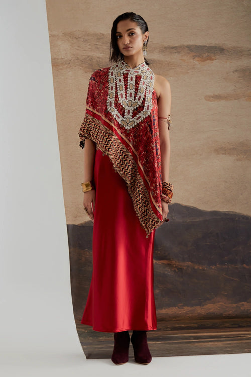 Rasa Sindoor One Shoulder Top Set