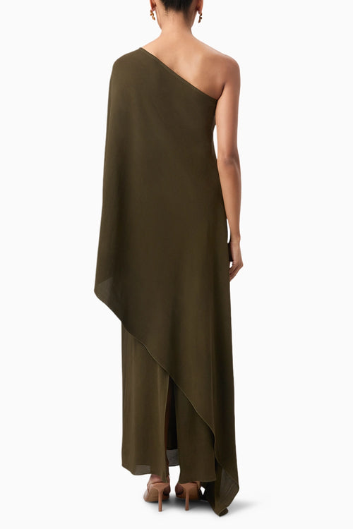 Olive Straight Column Skirt