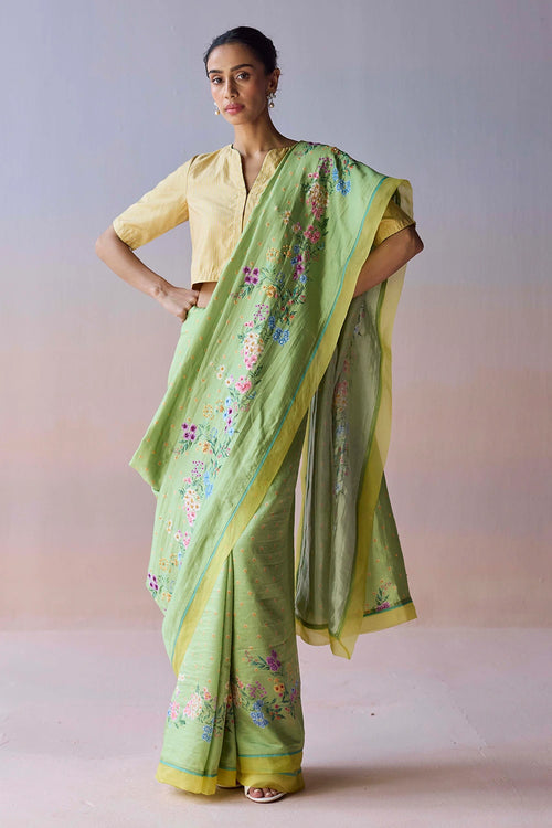 Morning Whisper Green Saree