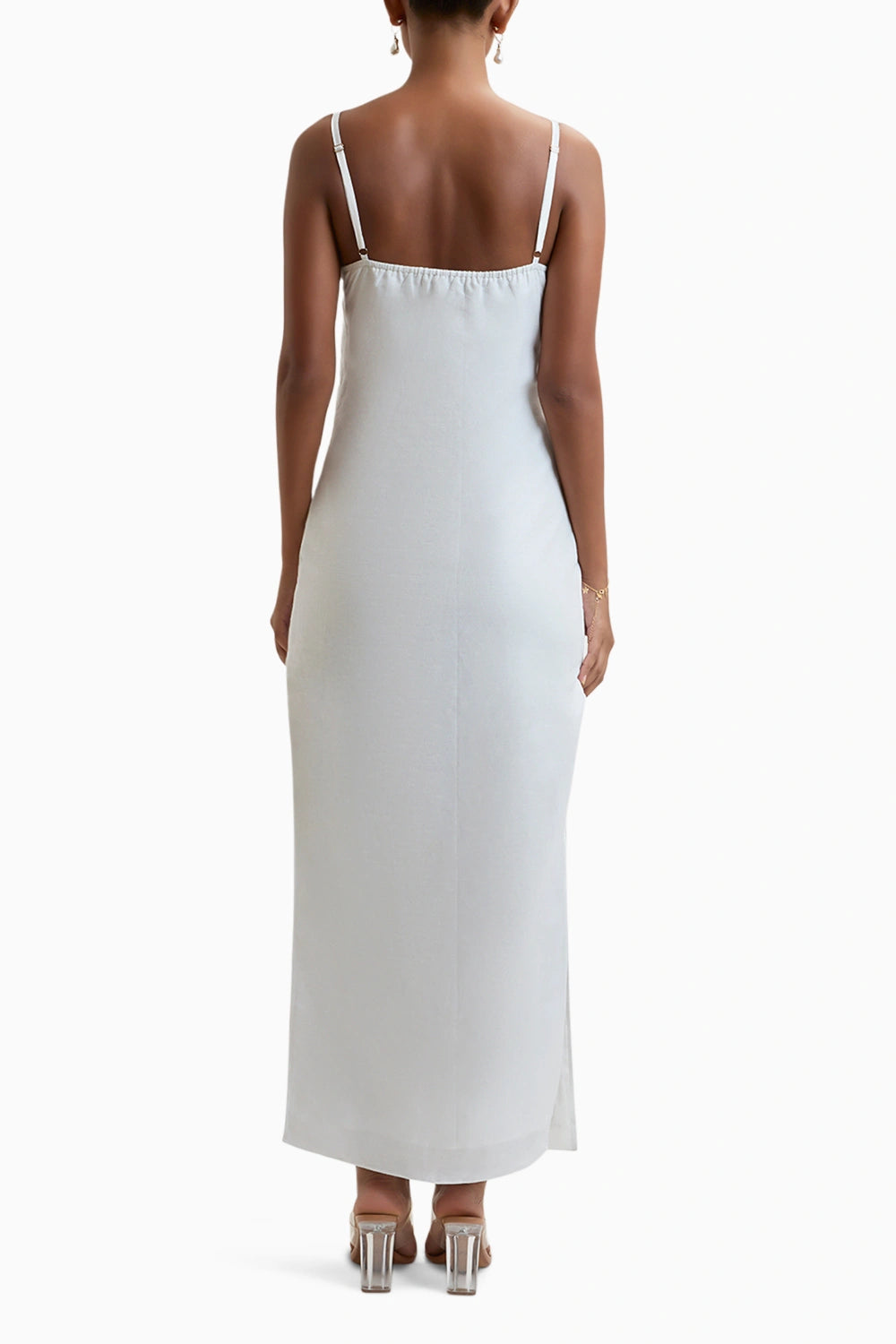 White Como Linen Dress