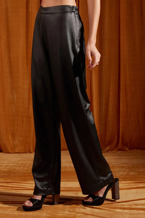 Black Straight-Fit Trousers
