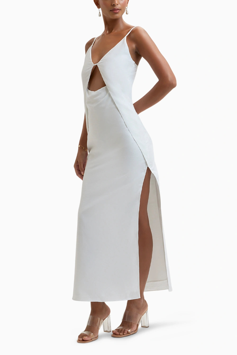 White Como Linen Dress