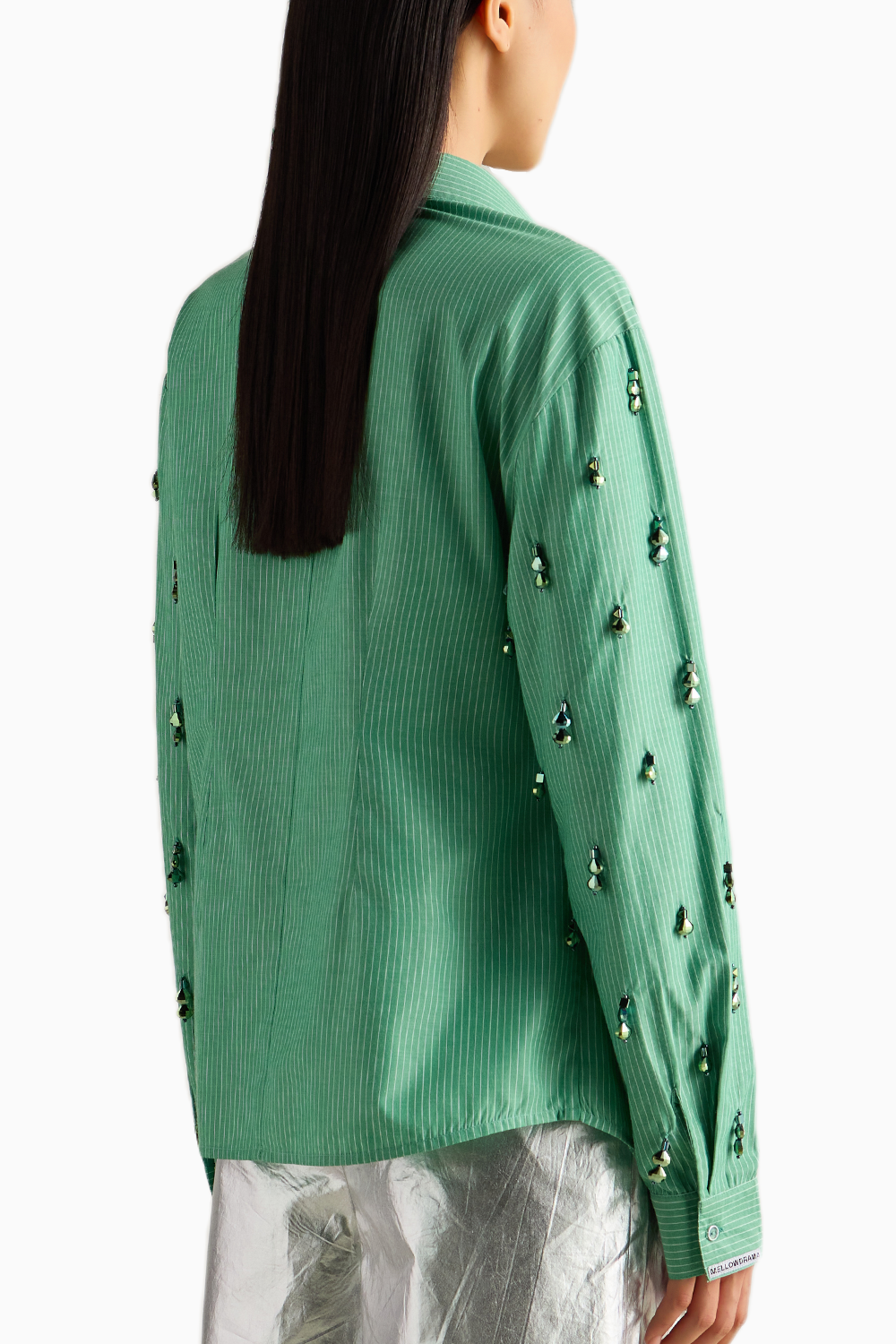 Green Stripe Asymmetrical Shirt