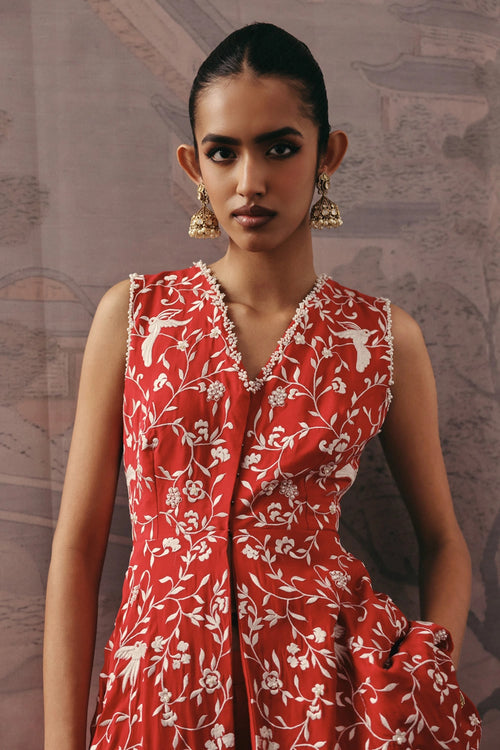Parsi Gaara Sleeveless Peplum Top with Palazzos