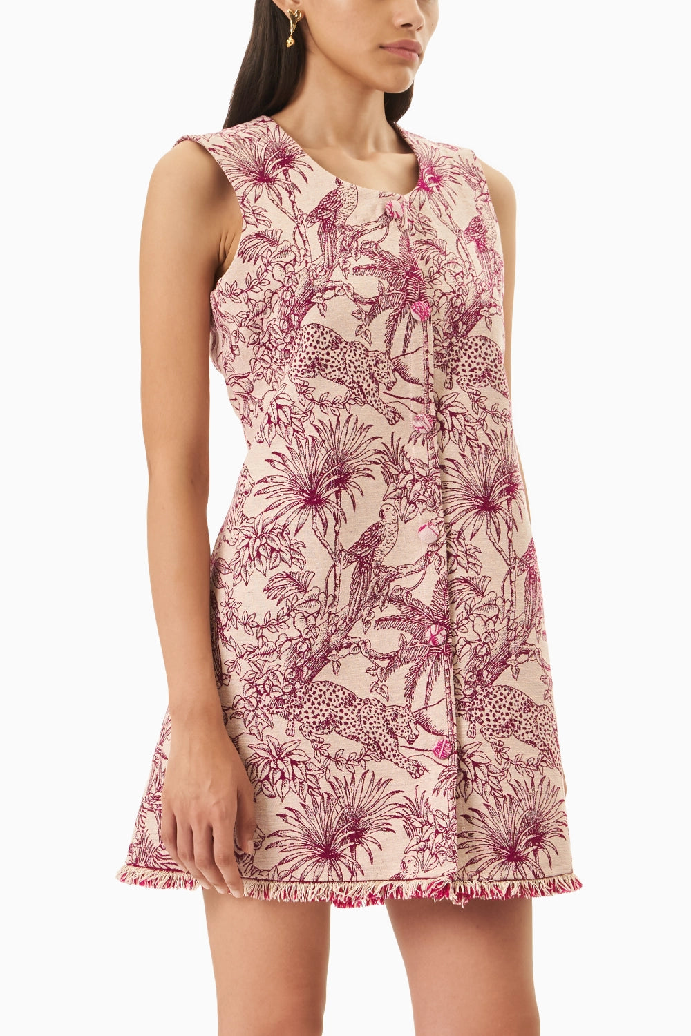 Pink Jungle Jacquard Dress