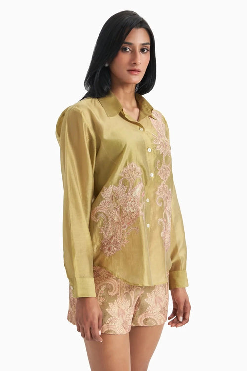 Moss Rose Paisley Shirt Set