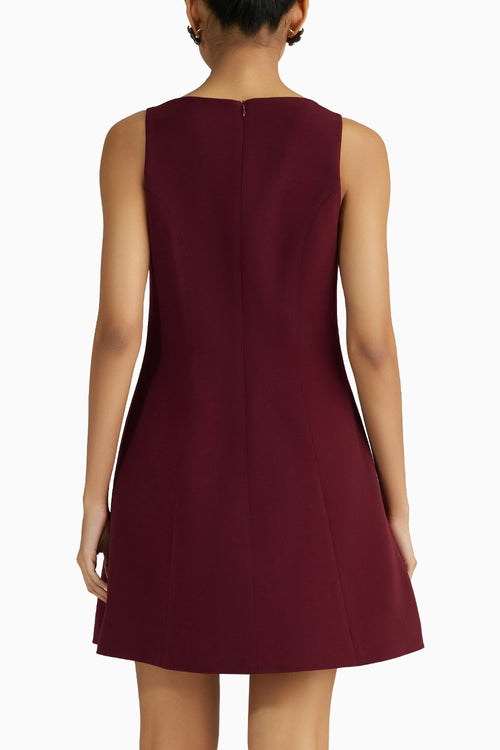 Burgundy Stretch Suiting Mini Dress