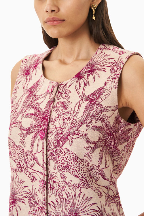 Pink Jungle Jacquard Dress