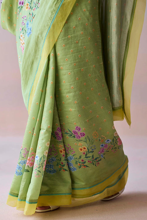 Morning Whisper Green Saree