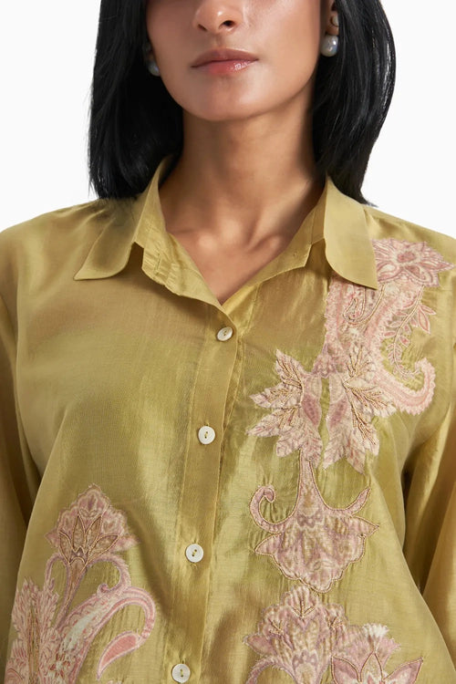 Moss Rose Paisley Shirt Set
