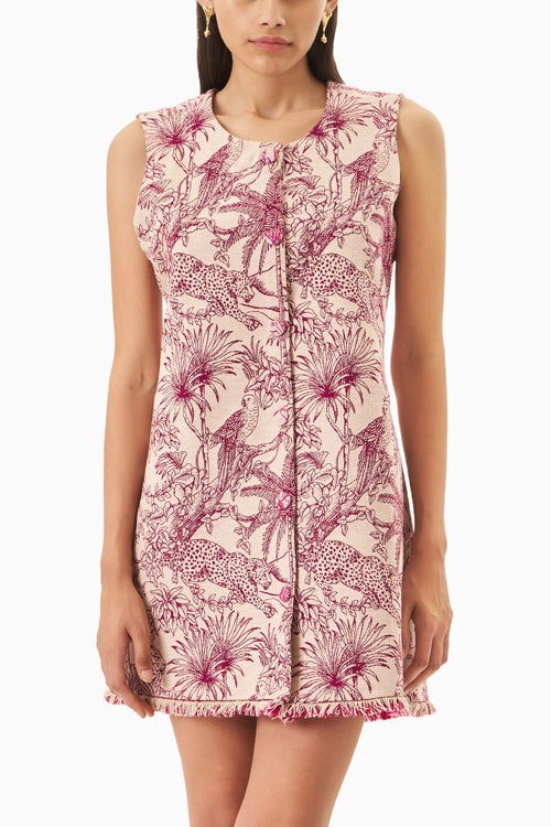 Pink Jungle Jacquard Dress