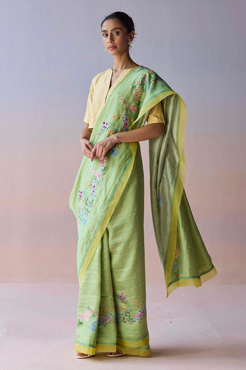 Morning Whisper Green Saree