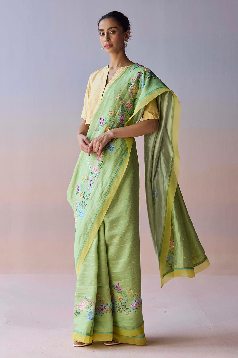 Morning Whisper Green Saree