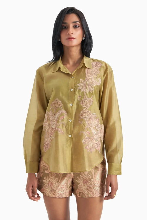 Moss Rose Paisley Shirt Set