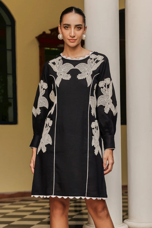 The Bouquet Black Dress