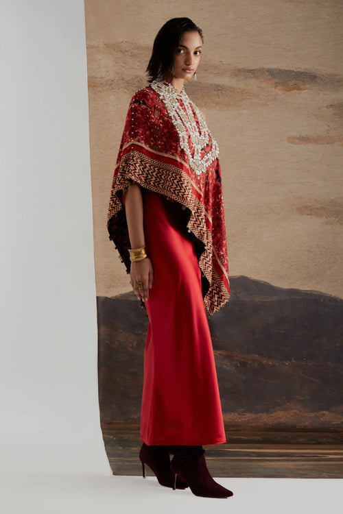 Rasa Sindoor One Shoulder Top Set