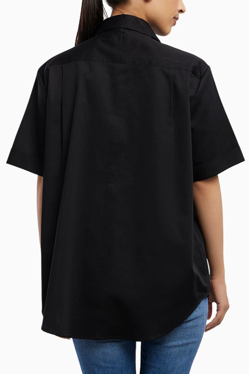2 Pocket Black Fringe Shirt