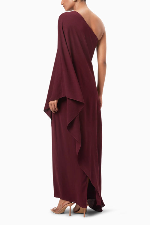 Wine Straight Column Skirt