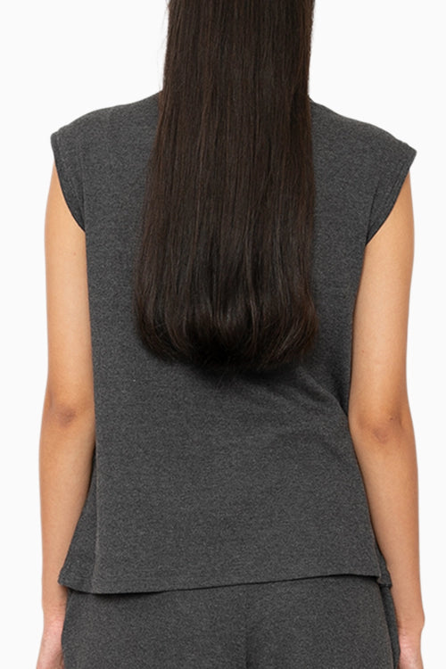 S'mores Grey Cowl Neck Top