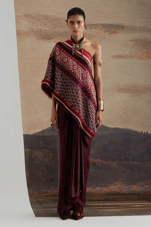 Jamuni Rasa One Shoulder Top Set