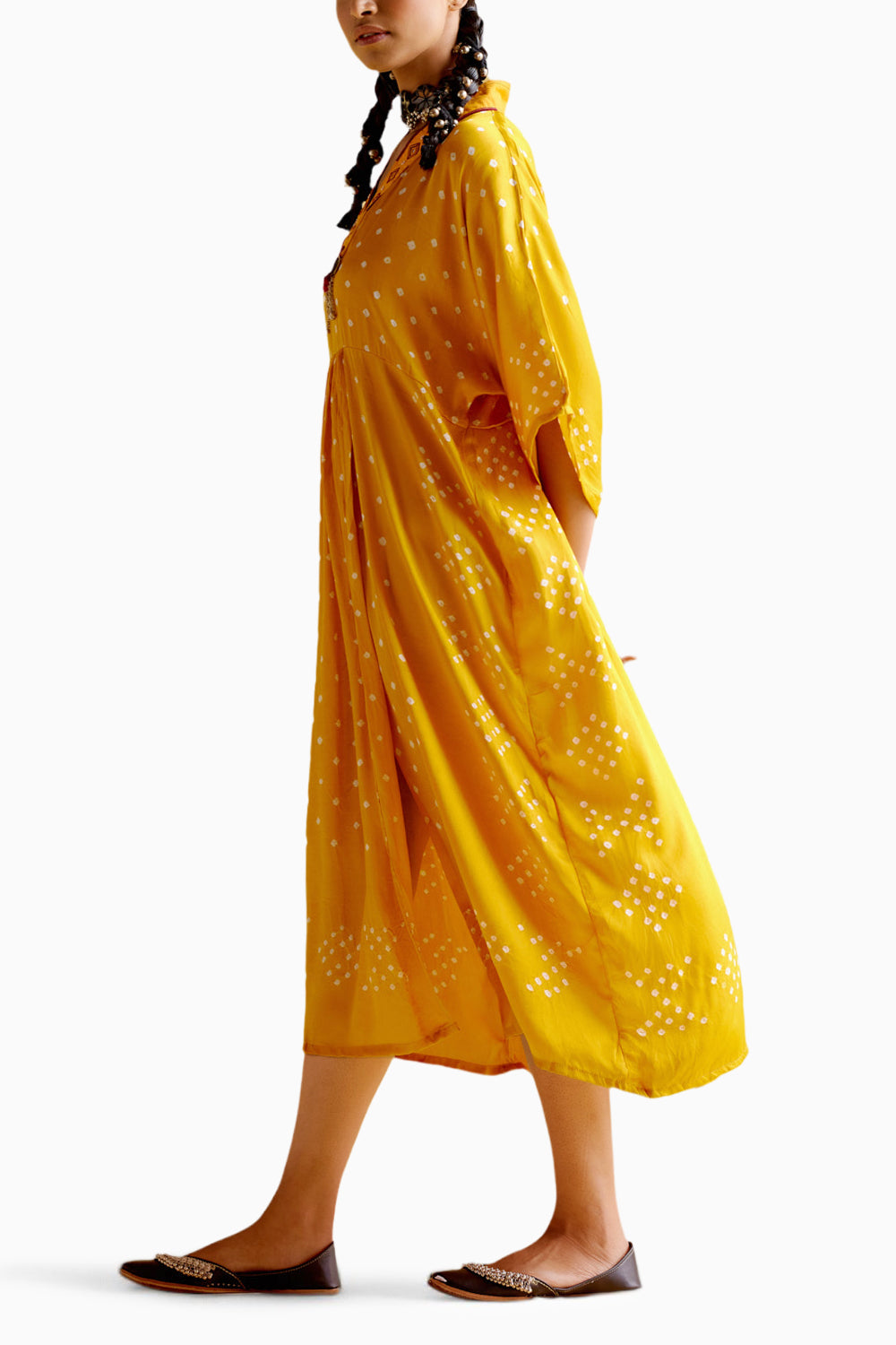 Devadarsana Mustard Handcrafted Kaftan