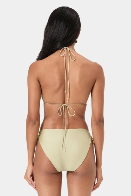 Pistachio Cream Pearl Bikini Top
