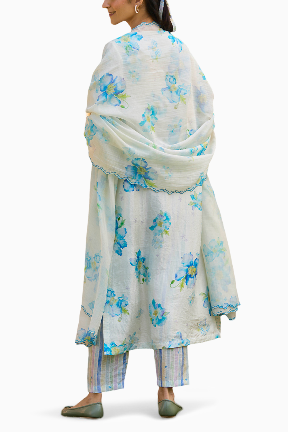 Sunkissed Poppy Ivory Dupatta