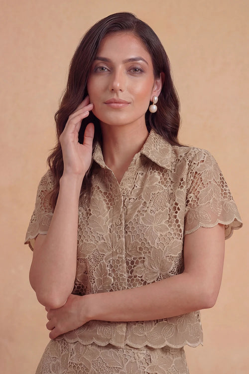 Beige Atelier Skirt Set