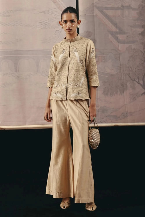 Chanderi Silk Gold Palazzos